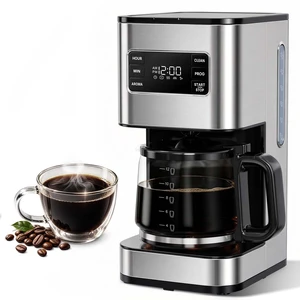 12 Cup Drip Coffee Maker Programmable, Regular & Strong, LED Display | Pause & Serve, 2-Hour Keep Warm, Stainless Steel Housing, Heat Resistant Glass Carafe, Auto Shut Off, Reusable Filter, Silver 12 Cup Drip Coffee Maker Programmable, Regular & Strong, LED Display | Pause & Serve, 2-Hour Keep Warm, Stainless Steel Housing, Heat Resistant Glass Carafe, Auto Shut Off, Reusable Filter, Silver