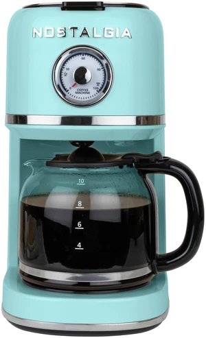 Nostalgia Classic Retro 10 Cup Coffee Maker, Aqua | One-Touch Drip Brew, Reusable Filter - Anti-Drip, Auto Shutoff, & Time Display - Dishwasher Safe 50 oz Carafe Nostalgia Classic Retro 10 Cup Coffee Maker, Aqua | One-Touch Drip Brew, Reusable Filter - Anti-Drip, Auto Shutoff, & Time Display - Dishwasher Safe 50 oz Carafe