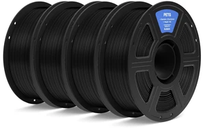 ELEGOO PETG 3D Printer Filament 1.75mm Black 4KG | Dimensional Accuracy is held to +/- 0.02mm, and This Set Includes Four 1kg spools, which fits for Most FDM 3D Printers. ELEGOO PETG 3D Printer Filament 1.75mm Black 4KG | Dimensional Accuracy is held to +/- 0.02mm, and This Set Includes Four 1kg spools, which fits for Most FDM 3D Printers.