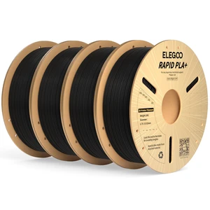 ELEGOO Rapid PLA Plus 3D Printer Filament 1.75mm Black 4KG | 30-600mm/s High Speed Printing; Smooth Flow; Low Warp; +/-0.02mm Accuracy; for FDM 3D Printers; 4 x 1kg(2.2lb) ELEGOO Rapid PLA Plus 3D Printer Filament 1.75mm Black 4KG | 30-600mm/s High Speed Printing; Smooth Flow; Low Warp; +/-0.02mm Accuracy; for FDM 3D Printers; 4 x 1kg(2.2lb)