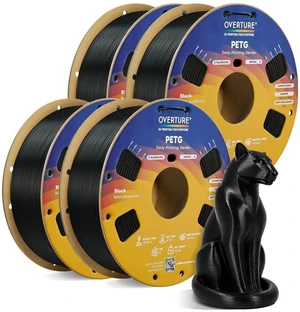 OVERTURE 4KG Bundle High Speed PETG Filament 1.75mm, 3D Printer Filament | Neatly Wound & Clog-Free, 4 Pack 1kg (2.2lbs) Rapid PETG, Dimensional Accuracy +/- 0.02mm, Fit Most FDM Printers (Black*4) OVERTURE 4KG Bundle High Speed PETG Filament 1.75mm, 3D Printer Filament | Neatly Wound & Clog-Free, 4 Pack 1kg (2.2lbs) Rapid PETG, Dimensional Accuracy +/- 0.02mm, Fit Most FDM Printers (Black*4)