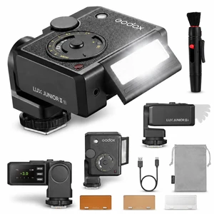 Godox Lux Junior II S TTL Retro Flash for Sony A9 III A7 IV, GN18 1/80000s | Dual-Axis Design | TTL Auto Flash | Global Shutter Sync up to 1/80000s | 1.5s Recycle | 400 Full-Power Flashes Godox Lux Junior II S TTL Retro Flash for Sony A9 III A7 IV, GN18 1/80000s | Dual-Axis Design | TTL Auto Flash | Global Shutter Sync up to 1/80000s | 1.5s Recycle | 400 Full-Power Flashes