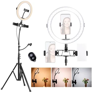 K&F Concept Selfie Ring Light,11 inch(28 cm) Ring Light with 78.7 inch (200cm) Tripod and Phone Holders, 3 Color Modes, Bluetooth Remote Control Photography Lighting K&F Concept Selfie Ring Light,11 inch(28 cm) Ring Light with 78.7 inch (200cm) Tripod and Phone Holders, 3 Color Modes, Bluetooth Remote Control Photography Lighting