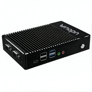 HKAIOT Fanless Mini PC, AMD 6400T Quad-Core, Industrial Small Compute, Dual Display, Gigabit Ethernet, Wi-Fi, Blue-Tooth, USB 3.0, Fanless Mini Desktop PC, 4GB RAM 64GB SSD HKAIOT Fanless Mini PC, AMD 6400T Quad-Core, Industrial Small Compute, Dual Display, Gigabit Ethernet, Wi-Fi, Blue-Tooth, USB 3.0, Fanless Mini Desktop PC, 4GB RAM 64GB SSD