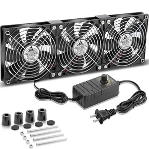 GDSTIME 3 x 120mm Computer Fan with AC Plug Variable Speed 110-120V Powered | 360mm, Adjustable 12V PC Fan with Controller, for RV Fridge, Server Cabinet, Grow Rack, DIY Cooling Ventilation Exhaust GDSTIME 3 x 120mm Computer Fan with AC Plug Variable Speed 110-120V Powered | 360mm, Adjustable 12V PC Fan with Controller, for RV Fridge, Server Cabinet, Grow Rack, DIY Cooling Ventilation Exhaust
