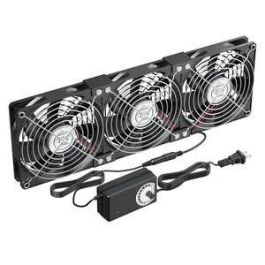 3X120mm Computer Fans with AC Plug & Speed Controller - 12V DC Cooling Fans for PC Case, Server Cabinet, Industrial Chassis, Greenhouse Ventilation 3X120mm Computer Fans with AC Plug & Speed Controller - 12V DC Cooling Fans for PC Case, Server Cabinet, Industrial Chassis, Greenhouse Ventilation