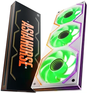 Asiahorse Matrix Pro 360mm Integrated ARGB Case Fan, 3-Zone Controlled 3D Curved Infinite Mirror Light, Low Resistance 2-Support Frame Hydraulic PWM Fan for 360mm PC Liquid Cooling & Gaming Chassis Asiahorse Matrix Pro 360mm Integrated ARGB Case Fan, 3-Zone Controlled 3D Curved Infinite Mirror Light, Low Resistance 2-Support Frame Hydraulic PWM Fan for 360mm PC Liquid Cooling & Gaming Chassis