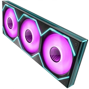 Asiahorse Matrix Pro 360mm Integrated ARGB Case Fan, 3-Zone Controlled 3D Curved Infinite Mirror Light, Low Resistance 2-Support Frame Hydraulic PWM Fan for 360mm PC Liquid Cooling & Gaming Chassis Asiahorse Matrix Pro 360mm Integrated ARGB Case Fan, 3-Zone Controlled 3D Curved Infinite Mirror Light, Low Resistance 2-Support Frame Hydraulic PWM Fan for 360mm PC Liquid Cooling & Gaming Chassis