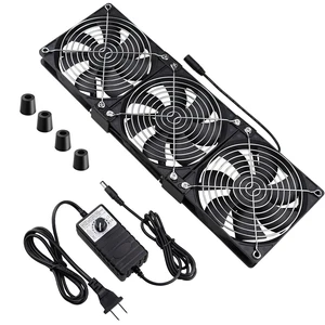 Wathai Dual Ball 3 x 120mm Computer Fan with AC Plug DC 12V Server Fans | Baseboard Booster Fan with 110V 120V 220V 240V AC Speed Controller for DIY Cabinet Chassis Machine Rack Workstation Cooling Wathai Dual Ball 3 x 120mm Computer Fan with AC Plug DC 12V Server Fans | Baseboard Booster Fan with 110V 120V 220V 240V AC Speed Controller for DIY Cabinet Chassis Machine Rack Workstation Cooling