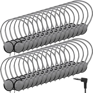 Yunsailing 30 Pack Over Ear Headphones Corded Bulk Set 3.5mm,Grey | On Ear Headsets Adjustable Earphones with Cord for Library Computer Lab Online Lesson Group Testing Yunsailing 30 Pack Over Ear Headphones Corded Bulk Set 3.5mm,Grey | On Ear Headsets Adjustable Earphones with Cord for Library Computer Lab Online Lesson Group Testing