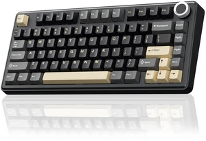 SOLAKAKA A75 75% Wireless Gaming Keyboard with Multifunction Knob, Black | Mechanical Keyboard with 2.4GHz/BT5.0/USB-C, Gasket Structure, Hot-Swappable, Creamy Linear Switches, RGB for Win/Mac/PC SOLAKAKA A75 75% Wireless Gaming Keyboard with Multifunction Knob, Black | Mechanical Keyboard with 2.4GHz/BT5.0/USB-C, Gasket Structure, Hot-Swappable, Creamy Linear Switches, RGB for Win/Mac/PC