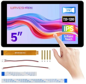 Waveshare 5inch DSI Capacitive Touch Display, Compatible with Raspberry Pi 5/4B/3B+/3A+, 720 × 1280, IPS, Optical Bonding Toughened Glass Panel, DSI Interface, 5-Point Touch, Aluminum Alloy Case Waveshare 5inch DSI Capacitive Touch Display, Compatible with Raspberry Pi 5/4B/3B+/3A+, 720 × 1280, IPS, Optical Bonding Toughened Glass Panel, DSI Interface, 5-Point Touch, Aluminum Alloy Case