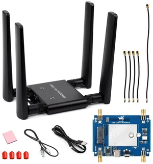 Waveshare 5G DONGLE Expansion Board ONLY, USB 3.2 Port, Aluminum Alloy Case, Quad Antennas, Onboard M.2 Key B Interface, Does NOT Include 5G Module Waveshare 5G DONGLE Expansion Board ONLY, USB 3.2 Port, Aluminum Alloy Case, Quad Antennas, Onboard M.2 Key B Interface, Does NOT Include 5G Module