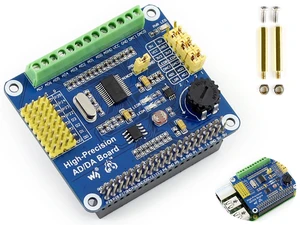 High-Precision AD/DA Expansion Board for Raspberry Pi 4B/3B+/3B/2B/Zero/W/Zero WH and Jetson Nano,Add High-Precision AD/DA Functions to Pi. Onboard ADS1256 8-CH 24bit ADC and DAC8532 2-CH 16bit DAC High-Precision AD/DA Expansion Board for Raspberry Pi 4B/3B+/3B/2B/Zero/W/Zero WH and Jetson Nano,Add High-Precision AD/DA Functions to Pi. Onboard ADS1256 8-CH 24bit ADC and DAC8532 2-CH 16bit DAC