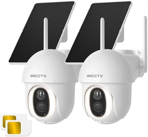 ARCCTV 4G LTE Cellular Security Camera Outdoor Wireless | No WiFi, SIM Card Included, SIM Data Plan (Subscription Required), 4MP Color Night Vision, 360° Pan-Tilt, Local/Cloud Storage ARCCTV 4G LTE Cellular Security Camera Outdoor Wireless | No WiFi, SIM Card Included, SIM Data Plan (Subscription Required), 4MP Color Night Vision, 360° Pan-Tilt, Local/Cloud Storage