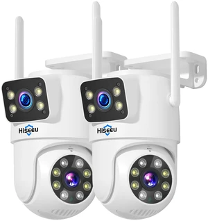 Hiseeu 2Pack Wireless Security Camera, Dual Lens WiFi PTZ Camera Outdoor | 5G/2.4G WiFi, Motion Tracking, Color Night Version, No-Monthly Fees, Power Cord Hiseeu 2Pack Wireless Security Camera, Dual Lens WiFi PTZ Camera Outdoor | 5G/2.4G WiFi, Motion Tracking, Color Night Version, No-Monthly Fees, Power Cord