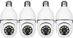 Light Bulb Security Camera -5G& 2.4GHz WiFi 2K Security Cameras Wireless Outdoor Motion Detection and Alarm,Two-Way Talk,Color Night Vision,Human Detection, Bulb Camera Compatible with Alexa 4Pack Light Bulb Security Camera -5G& 2.4GHz WiFi 2K Security Cameras Wireless Outdoor Motion Detection and Alarm,Two-Way Talk,Color Night Vision,Human Detection, Bulb Camera Compatible with Alexa 4Pack