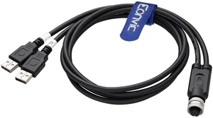 Eonvic M12 8 Pin A Code Female to Dual USB 2.0 Extension Data Cable 2M | IP67 Shielded M12 to USB Type A Cable, for Industrial Vision Cameras and Barcode Scanners, 8Pin Y-Shaped PVC Cord Eonvic M12 8 Pin A Code Female to Dual USB 2.0 Extension Data Cable 2M | IP67 Shielded M12 to USB Type A Cable, for Industrial Vision Cameras and Barcode Scanners, 8Pin Y-Shaped PVC Cord