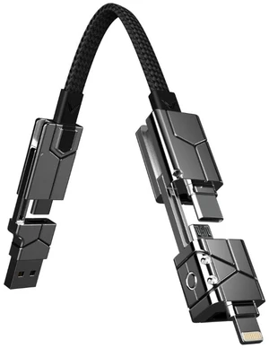 Futurizta Tech® Zeus-X Go Ultra 6 in 1 Keychain Universal Cable 240W 10Gbps USB3.1 USB-C, Lightning, Micro-USB, USB-A (Apex Silver, 2m/6.6ft) Futurizta Tech® Zeus-X Go Ultra 6 in 1 Keychain Universal Cable 240W 10Gbps USB3.1 USB-C, Lightning, Micro-USB, USB-A (Apex Silver, 2m/6.6ft)