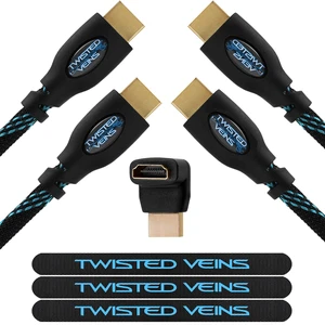 Twisted Veins 2 Pack of 30FT 4K HDMI Cables HDMI Cable Multipack | HDMI to HDMI Cable Multi pack, HDMI Cord Multipack Features Premium Braided Jackets, Flex Neck Connectors, Plus Accessories Twisted Veins 2 Pack of 30FT 4K HDMI Cables HDMI Cable Multipack | HDMI to HDMI Cable Multi pack, HDMI Cord Multipack Features Premium Braided Jackets, Flex Neck Connectors, Plus Accessories