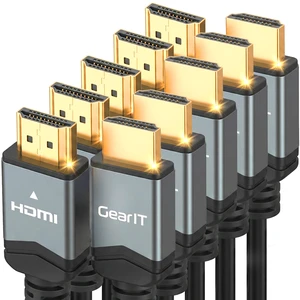 GEARit 5 Pack 8K HDMI 2.1 Cable 10 Ft, 48Gbps 4K 120Hz 144Hz eARC for PS5 | 48Gbps Ultra High Speed, 8K 60Hz, 4K 120Hz and 144Hz, eARC, VRR, ALLM, HDR10 and Dolby Vision. 10 ft for a wall mount TV GEARit 5 Pack 8K HDMI 2.1 Cable 10 Ft, 48Gbps 4K 120Hz 144Hz eARC for PS5 | 48Gbps Ultra High Speed, 8K 60Hz, 4K 120Hz and 144Hz, eARC, VRR, ALLM, HDR10 and Dolby Vision. 10 ft for a wall mount TV