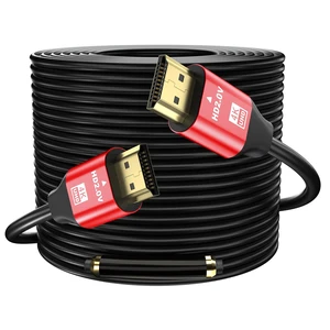 grofyllaa 4K Hdmi Cable 100FT, High Speed Hdmi 2.0 Cable 4K@60Hz 2K@120Hz, Gold-Plated Connector 3D ARC HDCP 2.2 &2.3 for HDTV/Blu Ray Playback/Projectors/Laptops/PS4/PS5(Red)