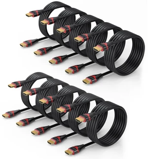 ApoJodly 8K HDM Cable 6FT 10-Pack, 48Gbps Ultra High Speed HDMI 2.1 Cable | HDMI Cord 8K@60Hz, 4K@120Hz, 2K (HDCP 2.2&2.3, HDR10, 3D, eARC) for Monitor, HDTV, Roku TV, PC, PS5/PS4, Blu-ray ApoJodly 8K HDM Cable 6FT 10-Pack, 48Gbps Ultra High Speed HDMI 2.1 Cable | HDMI Cord 8K@60Hz, 4K@120Hz, 2K (HDCP 2.2&2.3, HDR10, 3D, eARC) for Monitor, HDTV, Roku TV, PC, PS5/PS4, Blu-ray