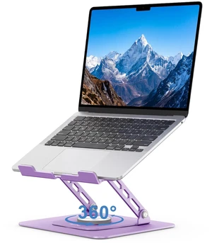 Aoviho Adjustable Laptop Stand for Desk - 360° Rotating Laptop Riser, Ergonomic Computer Stand Foldable Holder Compatible with MacBook Pro/Air, HP, Dell, Lenovo and Tablets Up to 16", Purple Aoviho Adjustable Laptop Stand for Desk - 360° Rotating Laptop Riser, Ergonomic Computer Stand Foldable Holder Compatible with MacBook Pro/Air, HP, Dell, Lenovo and Tablets Up to 16", Purple
