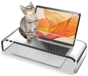 CalorMixs Clear Acrylic Monitor Stand, 19.7in, Cat-Friendly, 70 lb Capacity | Clear one-piece acrylic stand raises monitors, laptops or small screens while adding desktop storage space. CalorMixs Clear Acrylic Monitor Stand, 19.7in, Cat-Friendly, 70 lb Capacity | Clear one-piece acrylic stand raises monitors, laptops or small screens while adding desktop storage space.