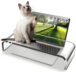 ZEAYIFA Clear Acrylic Monitor Stand,Keyboard Cover Protector Anti-Cat Prevent Cats from Touching Keyboard,Stand for Laptop, 1525-001 ZEAYIFA Clear Acrylic Monitor Stand,Keyboard Cover Protector Anti-Cat Prevent Cats from Touching Keyboard,Stand for Laptop, 1525-001