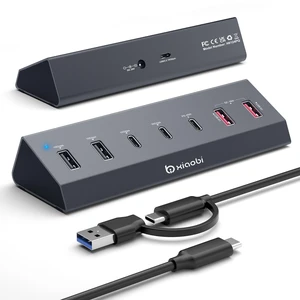 7 in 1 USB C Hub with 10Gbps Data Transfer, PD 45W & QC 18W Fast Charging | Ergonomic Tilt and Non-Slip Base, Powered USB Hub with 24V/3A Power Adapter for MacBook, PC and More(Gery) 7 in 1 USB C Hub with 10Gbps Data Transfer, PD 45W & QC 18W Fast Charging | Ergonomic Tilt and Non-Slip Base, Powered USB Hub with 24V/3A Power Adapter for MacBook, PC and More(Gery)