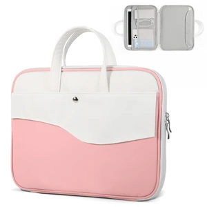 DTTO 15.6" Laptop Sleeve, TSA Friendly PU Leather Case, Pink White | Waterproof Laptop Computers Bag with Handle for 16" MacBook Pro,15"-16" HP Dell Asus, Shockproof Protection for Travel DTTO 15.6" Laptop Sleeve, TSA Friendly PU Leather Case, Pink White | Waterproof Laptop Computers Bag with Handle for 16" MacBook Pro,15"-16" HP Dell Asus, Shockproof Protection for Travel