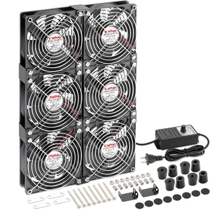 Wathai 120mm x 6 Small Box Computer Fan with AC 110V 240V Speed Controller | Dual Ball with Variable Speed Controller for Server Rack, Greenhouse, Basement, Window Exhaust Cooling Ventilation Wathai 120mm x 6 Small Box Computer Fan with AC 110V 240V Speed Controller | Dual Ball with Variable Speed Controller for Server Rack, Greenhouse, Basement, Window Exhaust Cooling Ventilation