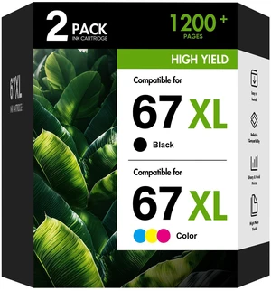 67XL 67 XL 2800e 2855e Ink Cartridges Black/Color Combo Pack for HP Printer | Compatible for HP DeskJet 2755e 6000 2700 4155e 4255e 4200e 4100 2700e 2734e 2800 2852e Envy 6055e 6455e 6400 Series 67XL 67 XL 2800e 2855e Ink Cartridges Black/Color Combo Pack for HP Printer | Compatible for HP DeskJet 2755e 6000 2700 4155e 4255e 4200e 4100 2700e 2734e 2800 2852e Envy 6055e 6455e 6400 Series
