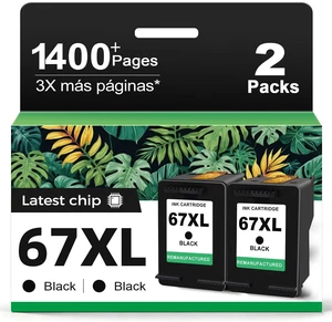 67XL Black Ink Cartridge Replacement for HP 67 Ink XL hp67xl 2-Pack | DeskJet 2827e 2855e 2700 4100 2700e 4227e 4255e 4155e 2755e Envy 6000 6000e 4100e Series 6055e 6455e Printer 67XL Black Ink Cartridge Replacement for HP 67 Ink XL hp67xl 2-Pack | DeskJet 2827e 2855e 2700 4100 2700e 4227e 4255e 4155e 2755e Envy 6000 6000e 4100e Series 6055e 6455e Printer
