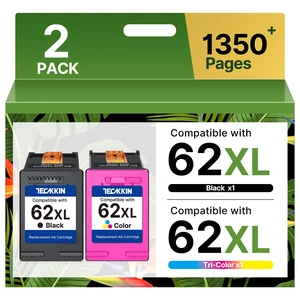 62XL Ink Cartridges Black and Color Replacement for HP Ink 62 HP 62XL | Works with Envy 7640 5660 7645 5540 5640 7644 OfficeJet 5740 5741 8040 OfficeJet 200 250 Printer (2 Pack, 1 Black 1 Color) 62XL Ink Cartridges Black and Color Replacement for HP Ink 62 HP 62XL | Works with Envy 7640 5660 7645 5540 5640 7644 OfficeJet 5740 5741 8040 OfficeJet 200 250 Printer (2 Pack, 1 Black 1 Color)