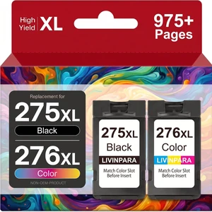 Livinpara PG-275 XL/CL-276 XL Ink Cartridges Combo Pack Compatible with Canon 275 276 XL for Pixma TR4720 TR4722 TS3522 TS3722 TS3700 TR4700 TS3500 TS3520 Printers, 2-Pack, High Yield 2-Pack Livinpara PG-275 XL/CL-276 XL Ink Cartridges Combo Pack Compatible with Canon 275 276 XL for Pixma TR4720 TR4722 TS3522 TS3722 TS3700 TR4700 TS3500 TS3520 Printers, 2-Pack, High Yield 2-Pack