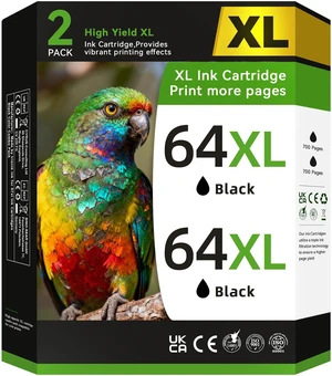 64 Black Ink Cartridges Compatible for HP Ink 64 64XL Black Ink Cartridge for HP Printers Fit for Envy Photo 7855 7858 7155 7800 6255 Inspire 7900e 7955e 7255e 7950e 7958e 7200e Tango Printer (2 Pack) 64 Black Ink Cartridges Compatible for HP Ink 64 64XL Black Ink Cartridge for HP Printers Fit for Envy Photo 7855 7858 7155 7800 6255 Inspire 7900e 7955e 7255e 7950e 7958e 7200e Tango Printer (2 Pack)