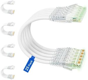 iwillink 10ft Cat6/Cat6a Patch Cables (25 Pack) Slim, 10Gbps, LSZH, White | 28AWG Pure Copper, Snagless RJ45, Short Ethernet Cable Cat6, Space-Saving for Patch Panel to Switch, Home/Office Network iwillink 10ft Cat6/Cat6a Patch Cables (25 Pack) Slim, 10Gbps, LSZH, White | 28AWG Pure Copper, Snagless RJ45, Short Ethernet Cable Cat6, Space-Saving for Patch Panel to Switch, Home/Office Network