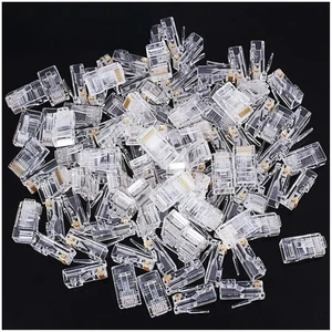 Fjyikj 1000 Pcs Cat6 RJ-45 Ends, Cat6 Connector, RJ45 Connector, Ethernet Cable Crimp Connectors 8P8C UTP Network Plug for Solid Wire and Standard Cable, Transparent,Bag of 1000 Fjyikj 1000 Pcs Cat6 RJ-45 Ends, Cat6 Connector, RJ45 Connector, Ethernet Cable Crimp Connectors 8P8C UTP Network Plug for Solid Wire and Standard Cable, Transparent,Bag of 1000