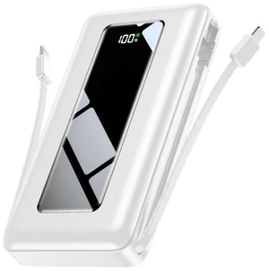 Moihosso Portable Charger Power Bank 50000mAh with Built-in Cables | 22.5W Fast Charging Cream