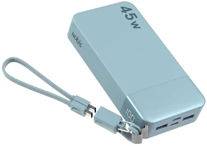 NOBIS Portable Charger 20000mAh 45W Power Bank w/ Detachable Cable | 2C+2A Battery Pack w/Dual Type-C Cable, Battery Bank w/ Digital Display for Phone, Laptop, Steam Deck