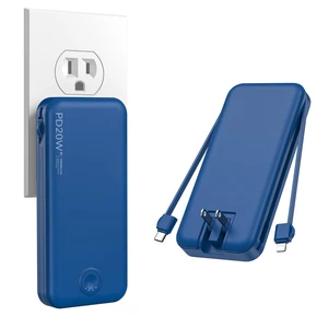 Nusyddy Portable Charger 10000mAh Fast Charging w/Built-in Wall Plug Navy | PD20W Fast Charging, LED Indicator, Pass Through Charging, TSA Approved, Compact/Slim, Power Bank for iPhone/iPad/Samsung Nusyddy Portable Charger 10000mAh Fast Charging w/Built-in Wall Plug Navy | PD20W Fast Charging, LED Indicator, Pass Through Charging, TSA Approved, Compact/Slim, Power Bank for iPhone/iPad/Samsung
