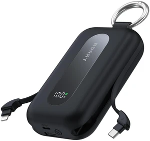 CharmGo Portable Charger 20000mAh 30W Power Bank 4 in 1 Battery Pack | Built-in Cables,Fast Charging, Keychain, Travel Essentials, Portable,for iPhone 18Pro Max/17-15,for iPad Air/Pro,for AirPods