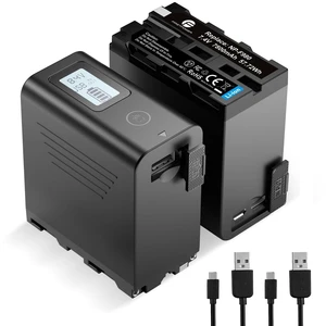 FirstPower NP-F970 Battery 2-Pack 7800mAh with USB Output LCD Display | Replacement Sony NP F970 Battery for F980 F960 F950 F930 F750 F550, Compatible with Sony Handycam Video Light Monitor FirstPower NP-F970 Battery 2-Pack 7800mAh with USB Output LCD Display | Replacement Sony NP F970 Battery for F980 F960 F950 F930 F750 F550, Compatible with Sony Handycam Video Light Monitor
