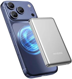 Miisso 25W Qi2.2 Magnetic Power Bank, 10000mAh Ultra-Slim Portable Charger | 0.63in Thin, Magnetic Battery Pack, 25W USB-C PD, Travel Essential PowerBank, for iPhone 18 Pro/Pro Max/Duo & 17-12, Silver