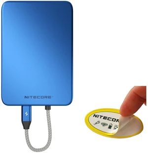 Nitecore POCKET 5 5000mAh Magnetic Power Bank with Built-In Cable (Blue) | 22.5W USB-C Fast Charging, Magnetic Snap-On Design, 9mm Thin, Dual Device Charging, IPX7 Waterproof