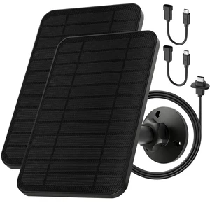 4W Solar Panel Charger for Blink Outdoor Camera with USB-C/Micro Adapters | for Blink Outdoor 2K+/4(4th Gen)/(3rd and for XT2/XT Camera, 13ft Cable and 360° Adjustable Mount for Continuous Power