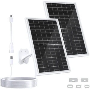 FUTUREZEN 13W Solar Panel for Eufycam 2C/2C Pro/2/2 Pro/E20/E40/E, 2 Pack | 5V Solar Charger with USB and USB-C ports, 5 rubber plugs, IP66 Waterproof, 360° Adjustable Mount, 7.2ft Charging Cable FUTUREZEN 13W Solar Panel for Eufycam 2C/2C Pro/2/2 Pro/E20/E40/E, 2 Pack | 5V Solar Charger with USB and USB-C ports, 5 rubber plugs, IP66 Waterproof, 360° Adjustable Mount, 7.2ft Charging Cable