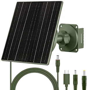FUTUREZEN 10W Solar Panel Charger with 10400mAh Battery for Trail Cameras | 6V and 12V adjustable output, USB-C, DC5.5×2.1mm, DC3.5×1.35mm, DC4.0×1.7mm, IP66 waterproof, 9.8ft cable FUTUREZEN 10W Solar Panel Charger with 10400mAh Battery for Trail Cameras | 6V and 12V adjustable output, USB-C, DC5.5×2.1mm, DC3.5×1.35mm, DC4.0×1.7mm, IP66 waterproof, 9.8ft cable